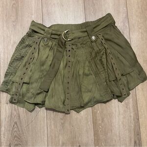 Free People Rue Fir Green Polyester Mini Skirt Size Medium